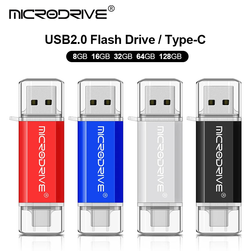 USB-C Flash Drive | OTG Dual Connector | 1GB–128GB | For Android & PC