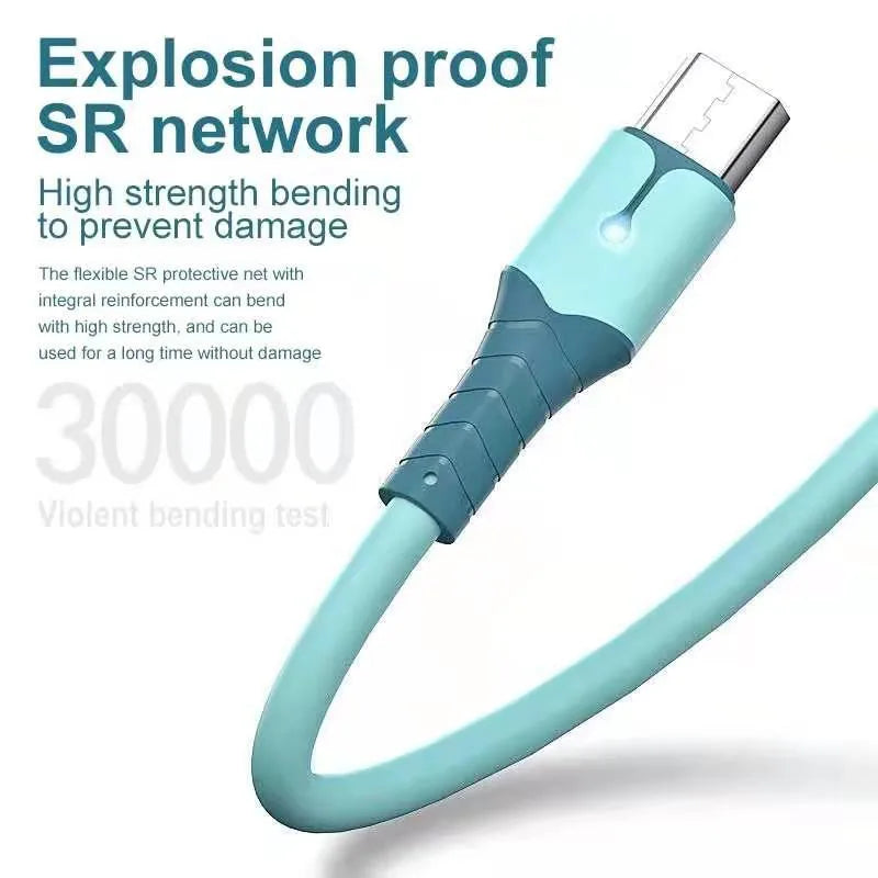 Fast Charging Cable | USB-C + Micro USB | LED Indicator | For Android & iPhone