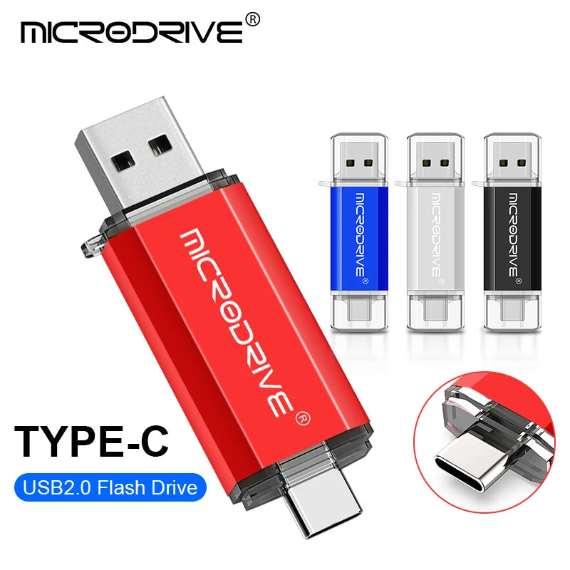 USB-C Flash Drive | OTG Dual Connector | 1GB–128GB | For Android & PC