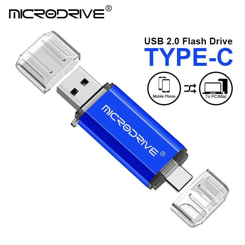 USB-C Flash Drive | OTG Dual Connector | 1GB–128GB | For Android & PC