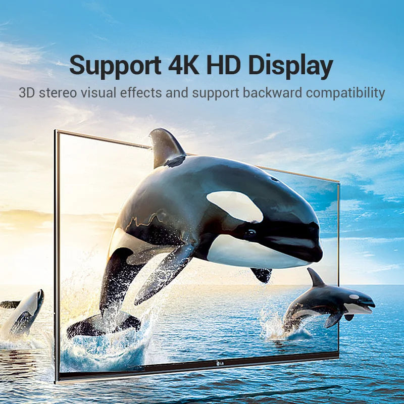 Vention HDMI Right Angle Adapter | 90°∕270° | 4K | For TV, PS4 & Laptop
