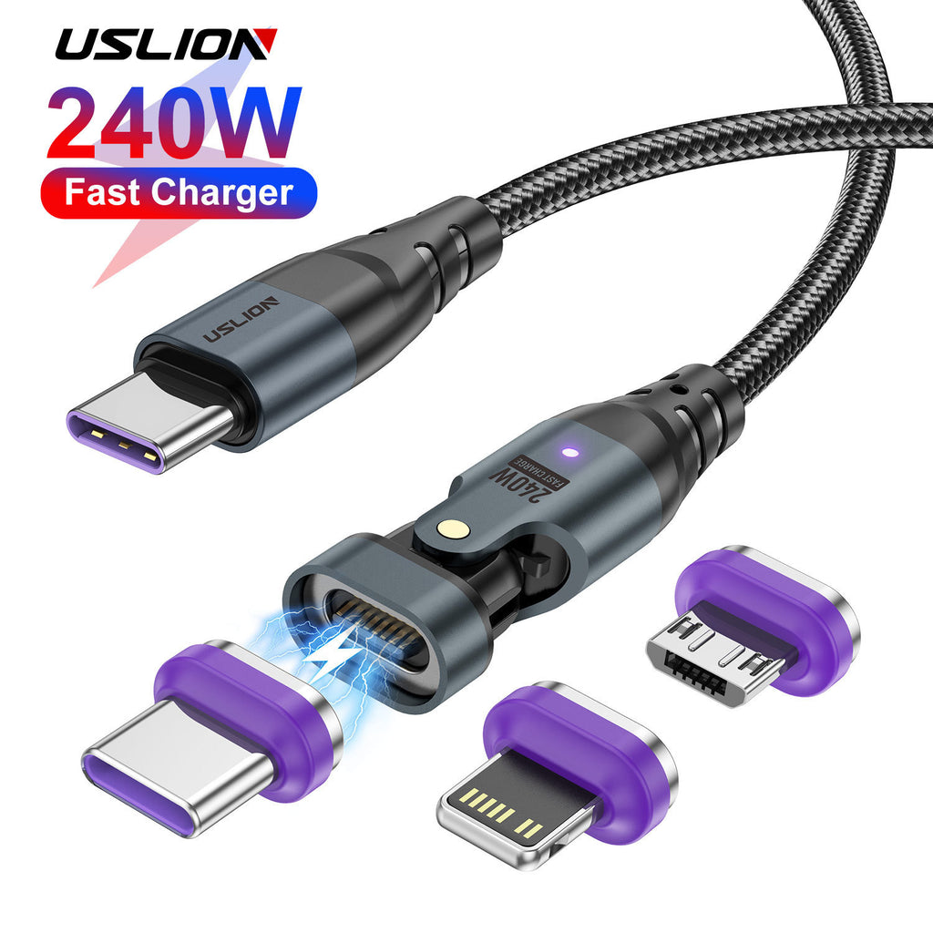 USLION 240W USB-C to USB-C Cable | PD Fast Charge 5A | For MacBook & Smartphone