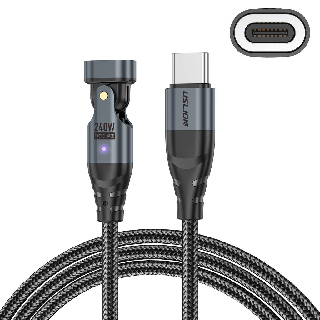USLION Magnetic Charging Cable | Interchangeable Tips | Braided Coating