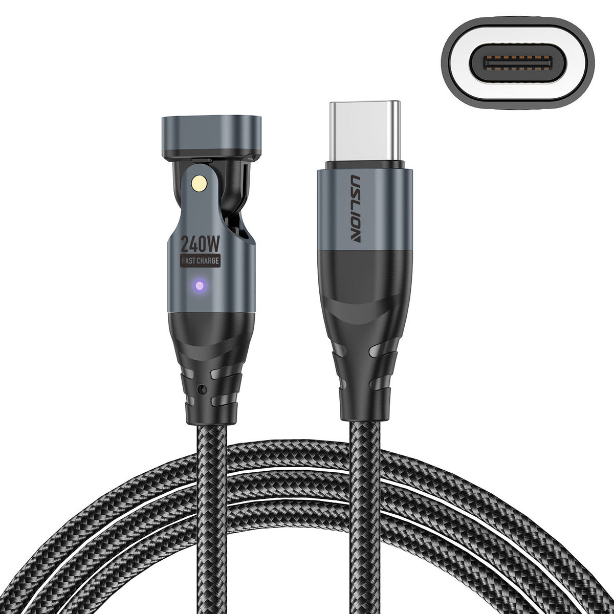 USLION 240W USB-C to USB-C Cable | PD Fast Charge 5A | For MacBook & Smartphone