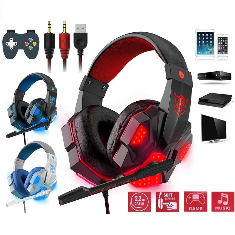 3.5mm Wired Gaming Headset with Noise-Cancelling Mic | 120° Adjustable | PS4, PS5, Xbox, PC
