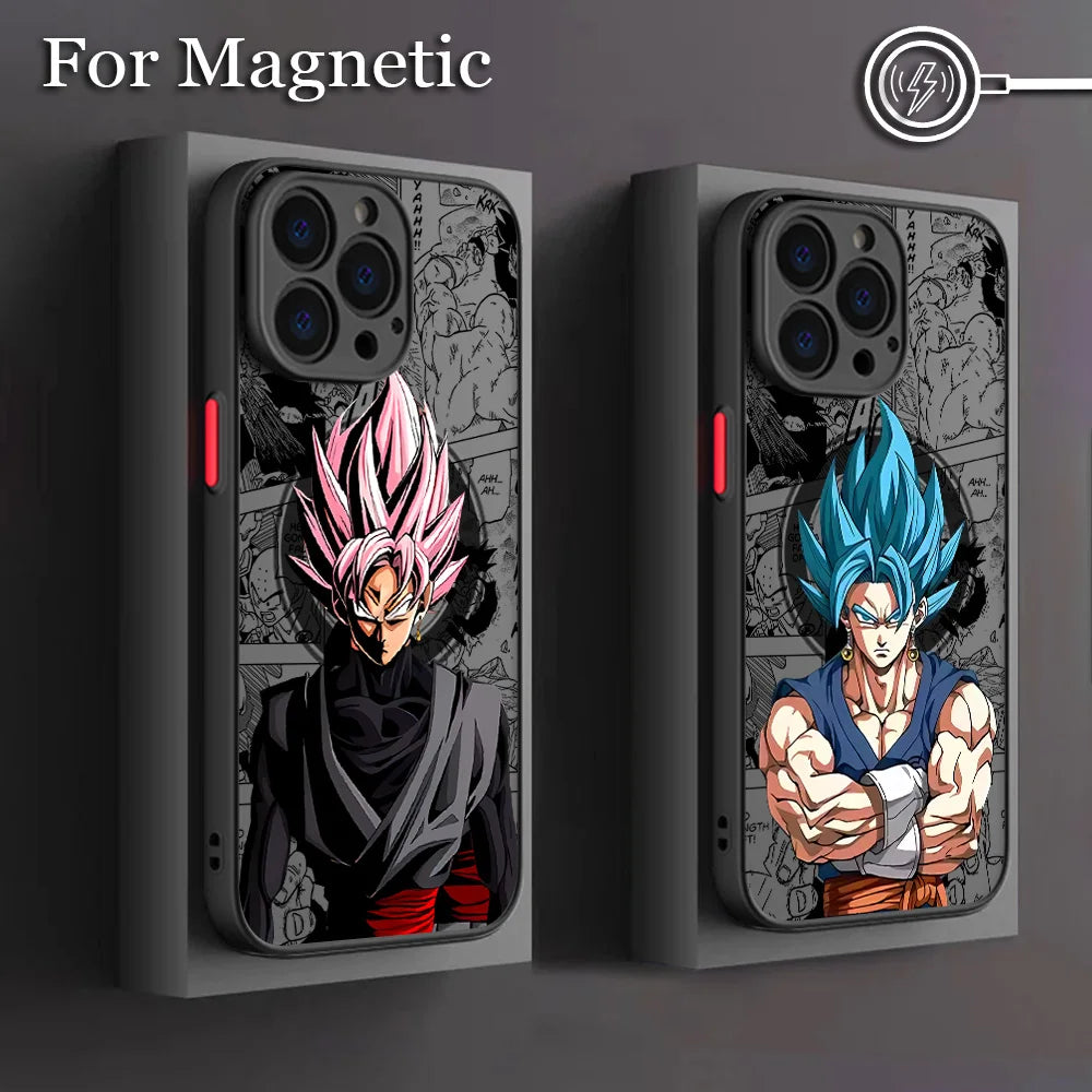 Dragon Ball Goku Matte iPhone Case | Magnetic Back Cover | iPhone 11–17 Pro Max