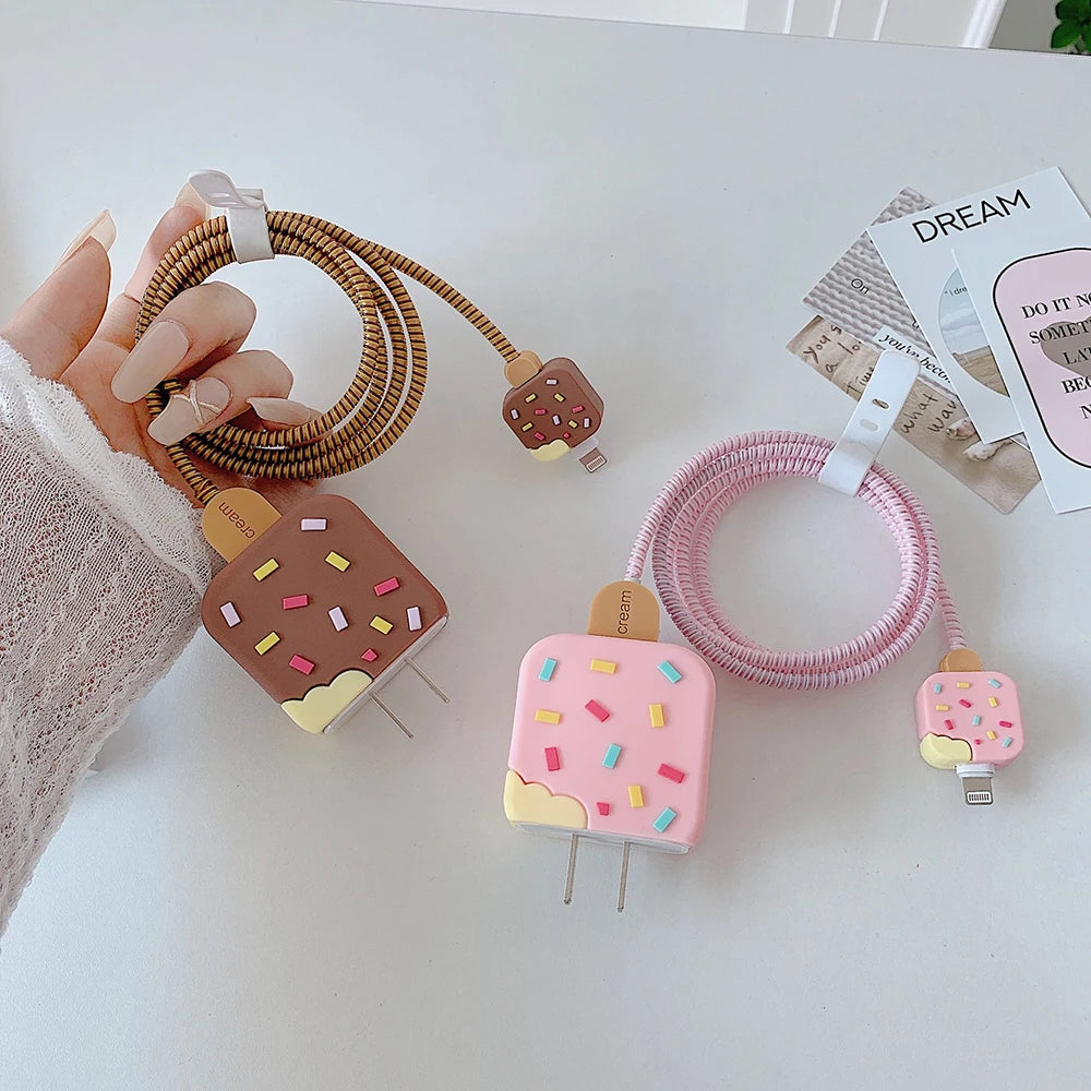 iPhone Charger Cable Protector | Cartoon Cord Winder | For 18W/20W Charger