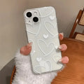 White Heart Transparent iPhone Case | Soft TPU | iPhone 7–17 Pro Max