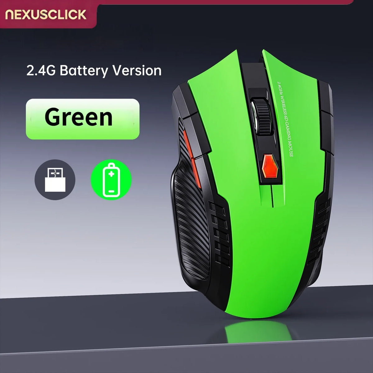 NexusClick Wireless Silent Mouse | 2.4G & Bluetooth Dual Mode | 6 Buttons | 1600 DPI | Type-C Rechargeable