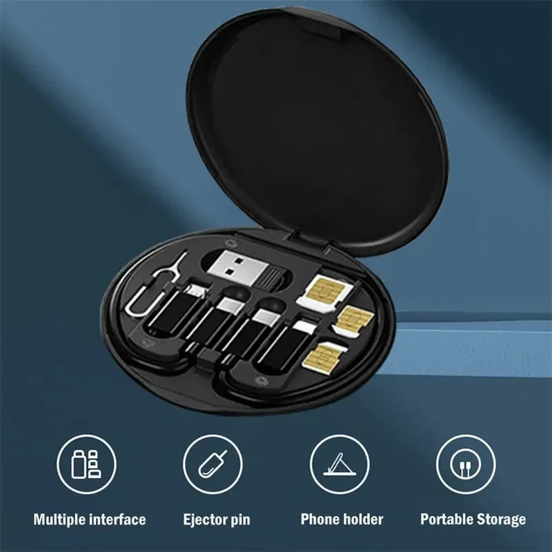 60W Fast Charging Cable Kit | Type-C + Micro USB + Lightning | OTG Adapter | Storage Box Included