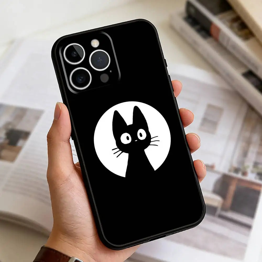 Cute Black Cat iPhone Case | Soft Silicone | iPhone 11–17 Pro Max
