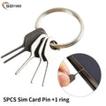 SIM Card Ejector Pin with Keyring | Anti-Lost | 5-Pack | Universal Phone Tray Removal Tool