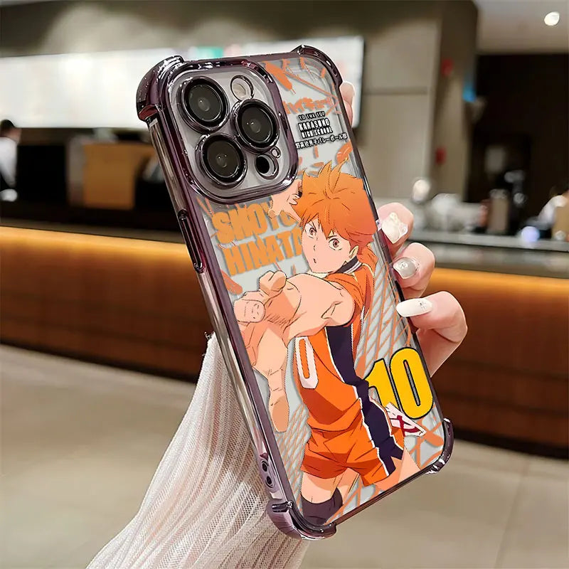 Haikyuu Hinata Plating iPhone Case | Anti-Drop Airbag | iPhone 7–16 Pro Max