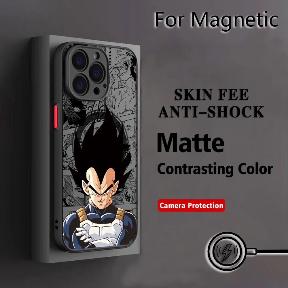 Dragon Ball Goku Magnetic iPhone Case | Matte Back Cover | iPhone 11–17 Pro Max