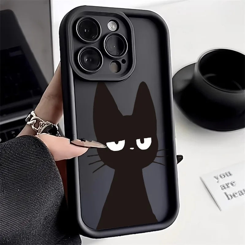 Cute Black Cat iPhone Case | Soft TPU | iPhone 6–17 Pro Max