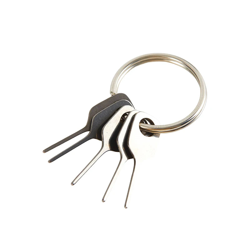 SIM Card Ejector Pin with Keyring | Anti-Lost | 5-Pack | Universal Phone Tray Removal Tool