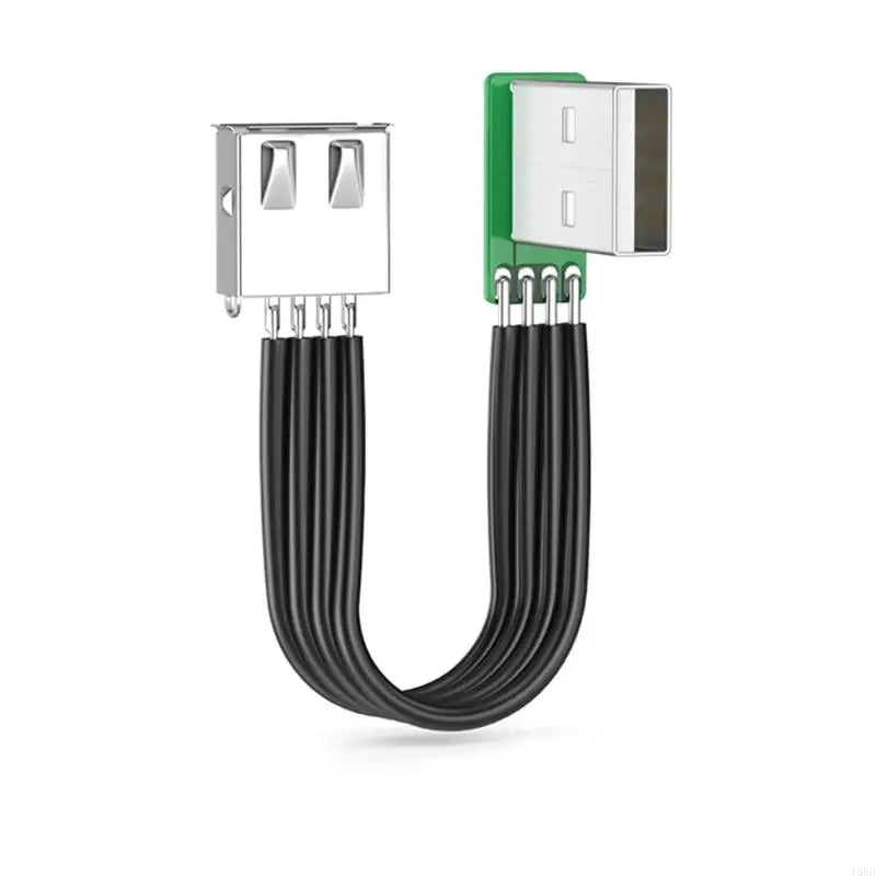 Flat 90° Angled USB 2.0 Extension Cable | Male to Female | Data & Charging | Multiple Lengths