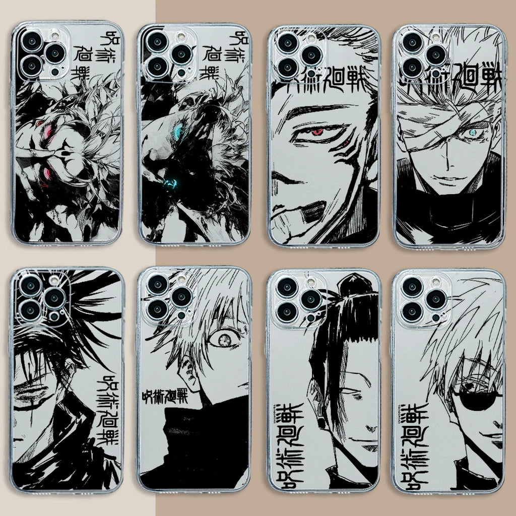 Jujutsu Kaisen Transparent iPhone Case | Soft TPU | iPhone 11–17 Pro Max