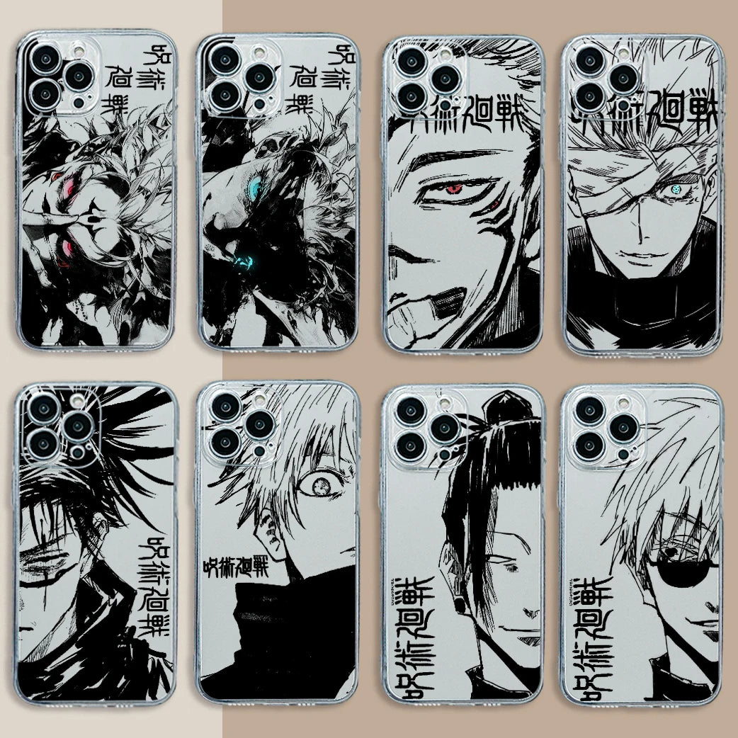 Jujutsu Kaisen Transparent iPhone Case | Soft TPU | iPhone 11–17 Pro Max