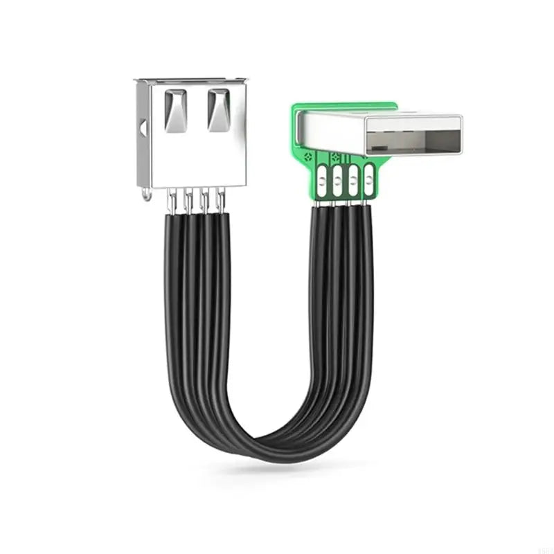 Flat 90° Angled USB 2.0 Extension Cable | Male to Female | Data & Charging | Multiple Lengths