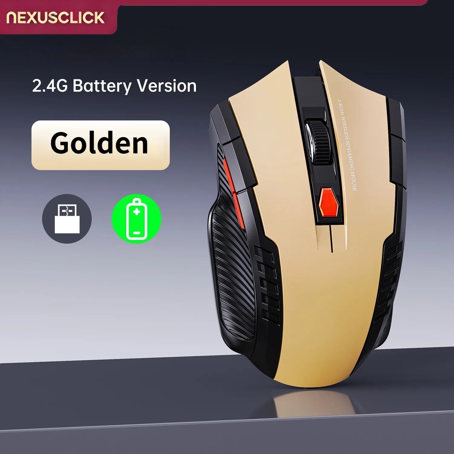 NexusClick Wireless Silent Mouse | 2.4G & Bluetooth Dual Mode | 6 Buttons | 1600 DPI | Type-C Rechargeable