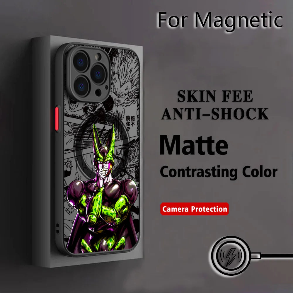 Dragon Ball Goku Magnetic iPhone Case | Matte Back Cover | iPhone 11–17 Pro Max