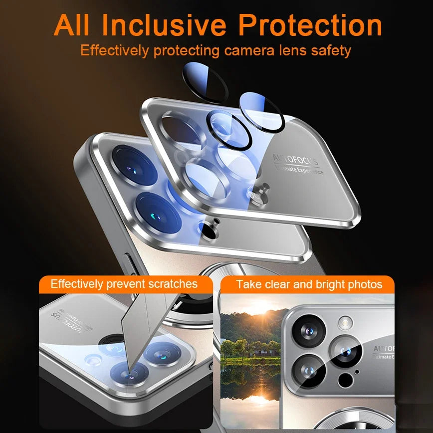 Luxury Titanium Magnetic iPhone Case | MagSafe Compatible | iPhone 11–17 Pro Max