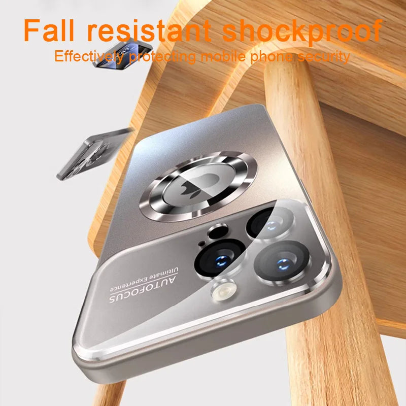 Luxury Titanium Magnetic iPhone Case | MagSafe Compatible | iPhone 11–17 Pro Max