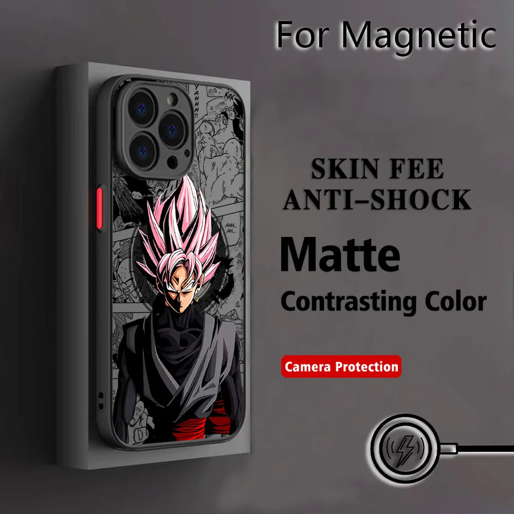 Dragon Ball Goku Matte iPhone Case | Magnetic Back Cover | iPhone 11–17 Pro Max