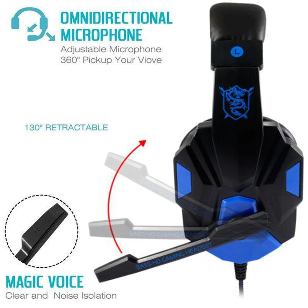 Gaming Headset 3.5mm Wired with Noise-Cancelling Mic | PS4, PS5, Xbox, PC, Smartphone