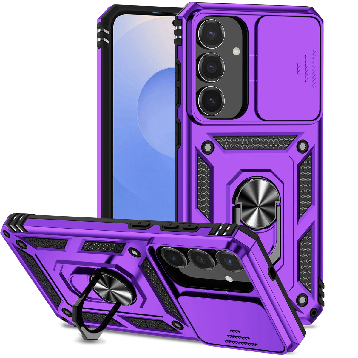Funda para Samsung Galaxy | Anillo de soporte y tapa de cámara