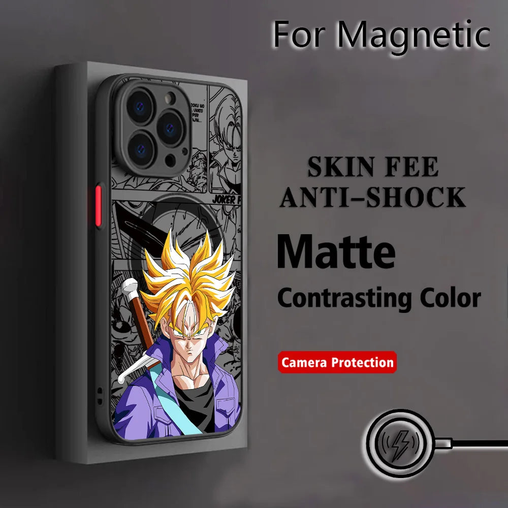 Dragon Ball Goku Matte iPhone Case | Magnetic Back Cover | iPhone 11–17 Pro Max