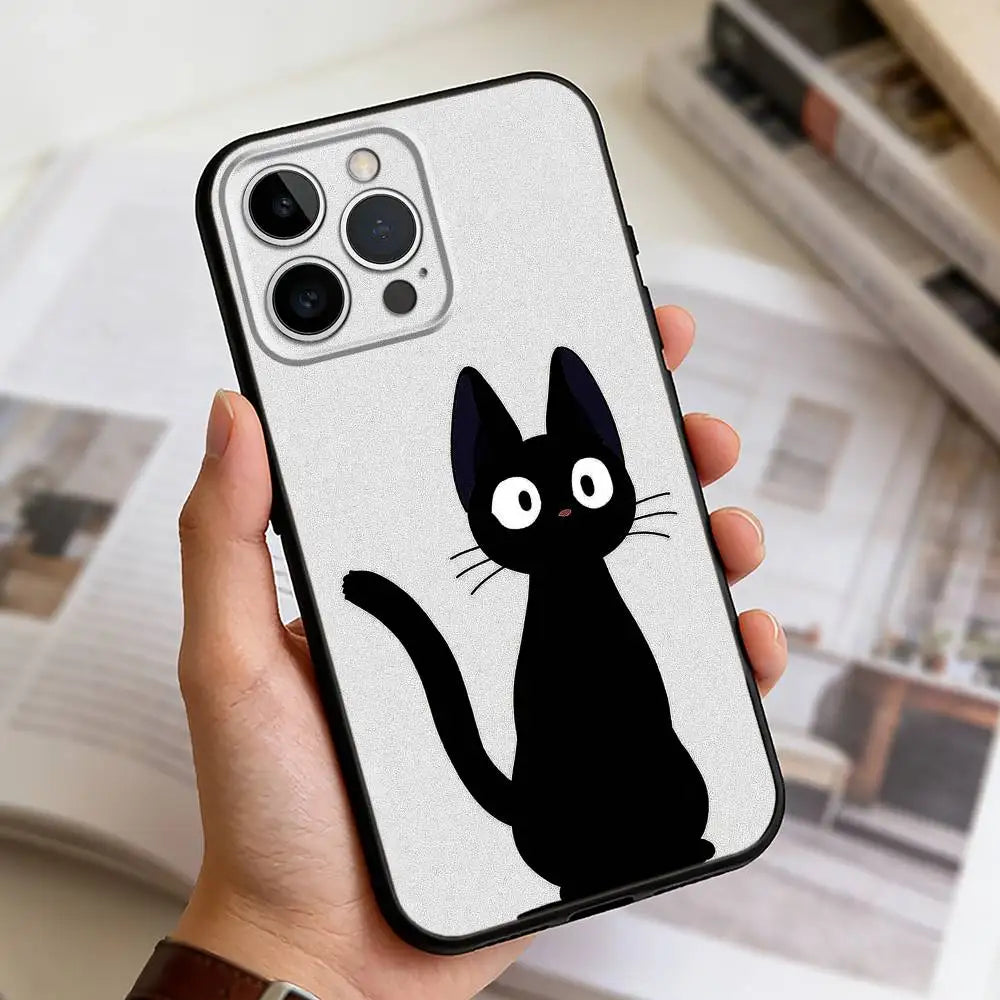 Cute Black Cat iPhone Case | Soft Silicone | iPhone 11–17 Pro Max