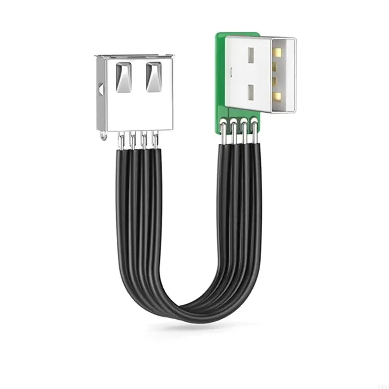 Flat 90° Angled USB 2.0 Extension Cable | Male to Female | Data & Charging | Multiple Lengths
