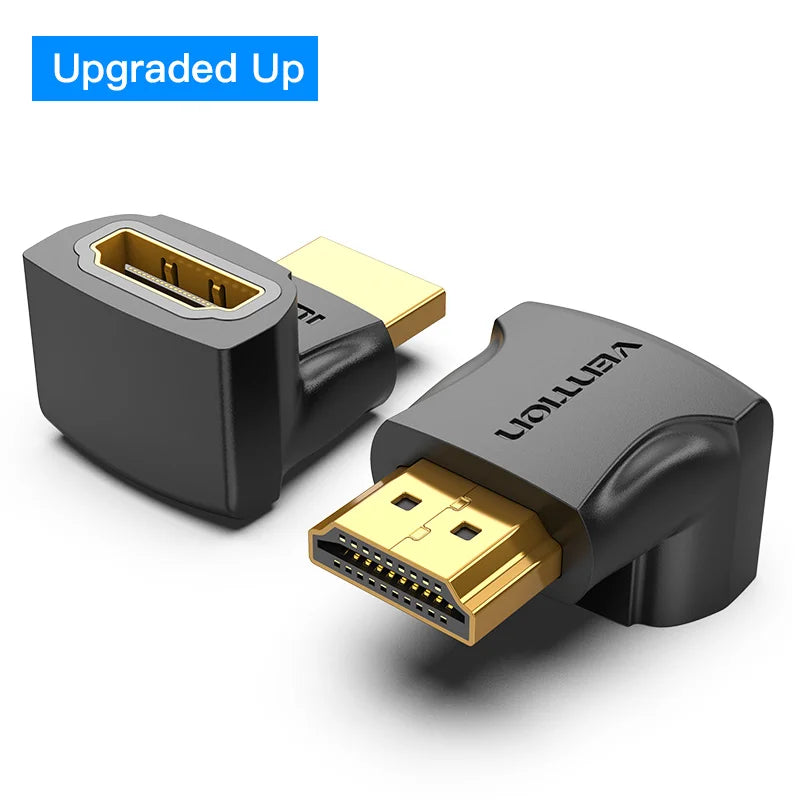 Vention HDMI Right Angle Adapter | 90°∕270° | 4K | For TV, PS4 & Laptop
