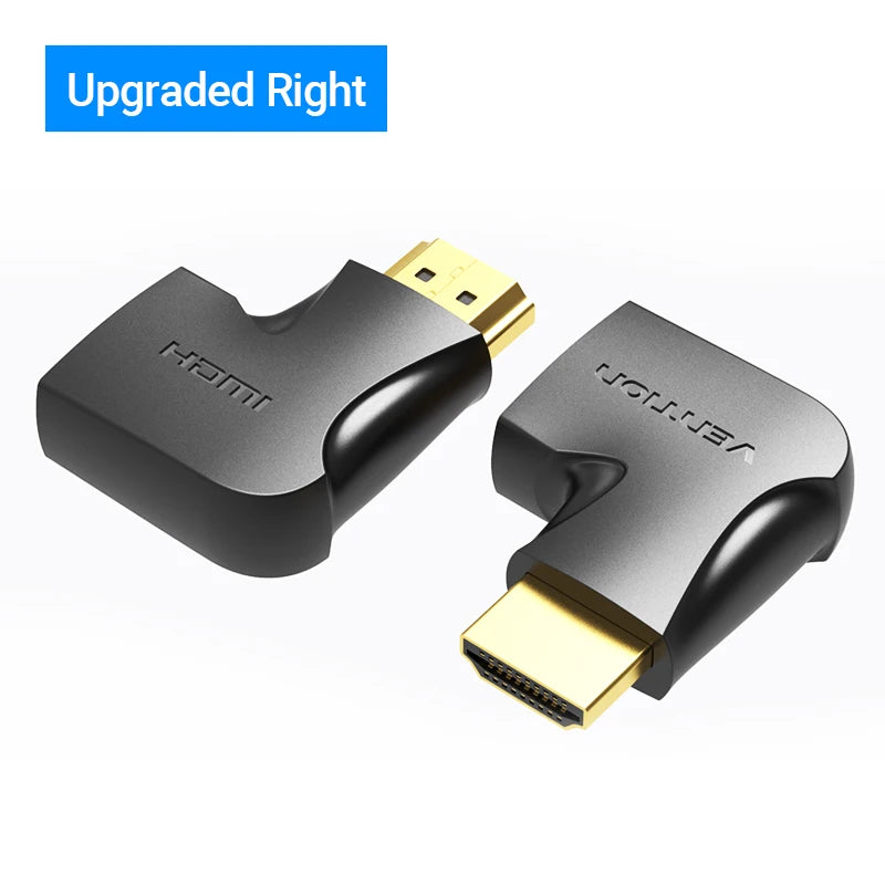 Vention HDMI Right Angle Adapter | 90°∕270° | 4K | For TV, PS4 & Laptop
