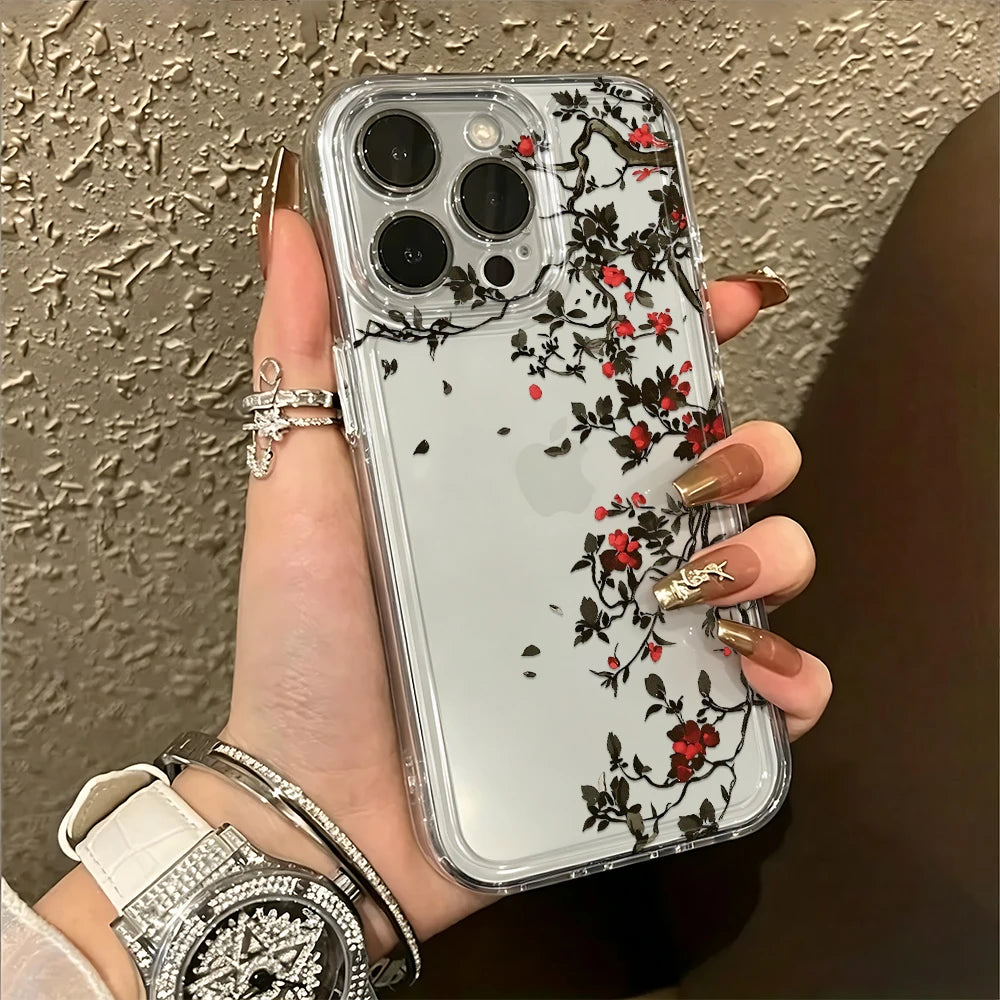 Funda para iPhone con ramas florales | Diseño fino y ligero