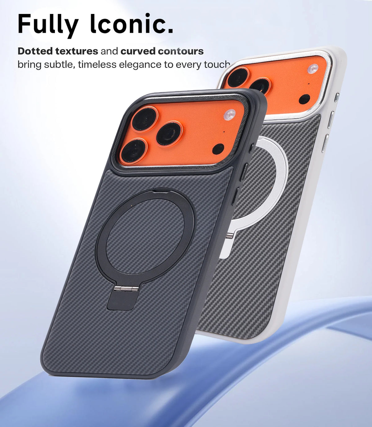 Carbon Fiber Magnetic Ring Stand Case | MagSafe Compatible | Shockproof