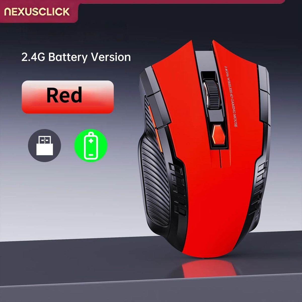 NexusClick Wireless Silent Mouse | 2.4G & Bluetooth Dual Mode | 6 Buttons | 1600 DPI | Type-C Rechargeable