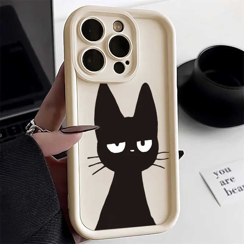 Cute Black Cat iPhone Case | Soft TPU | iPhone 6–17 Pro Max