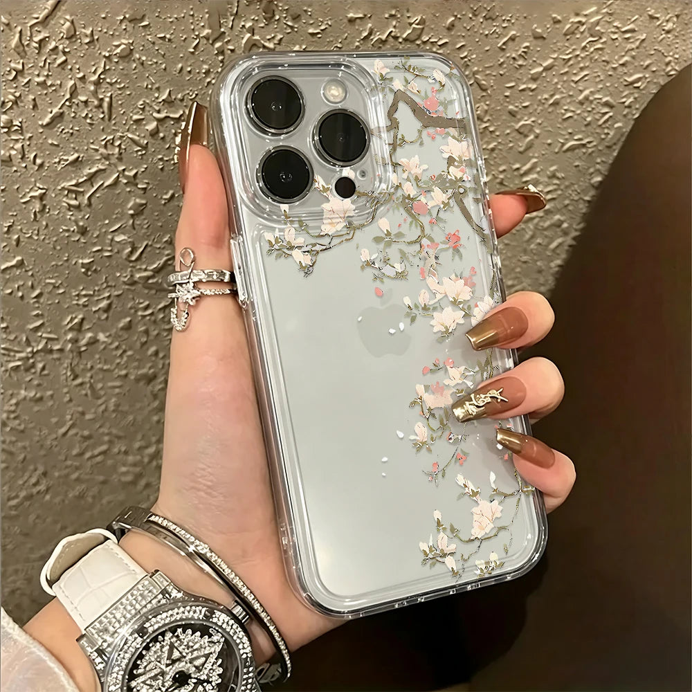 Funda para iPhone con ramas florales | Diseño fino y ligero