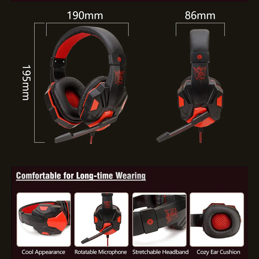 Gaming Headset 3.5mm Wired with Noise-Cancelling Mic | PS4, PS5, Xbox, PC, Smartphone