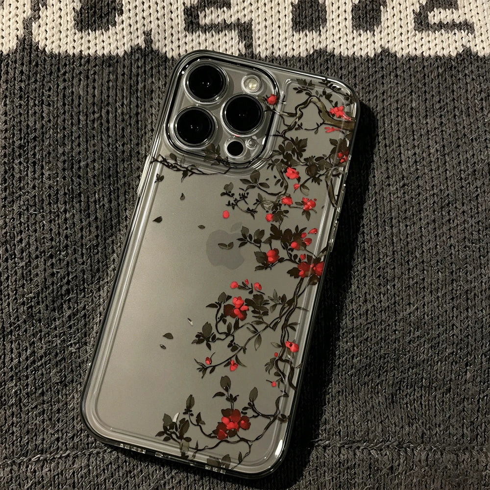 Funda para iPhone con ramas florales | Diseño fino y ligero