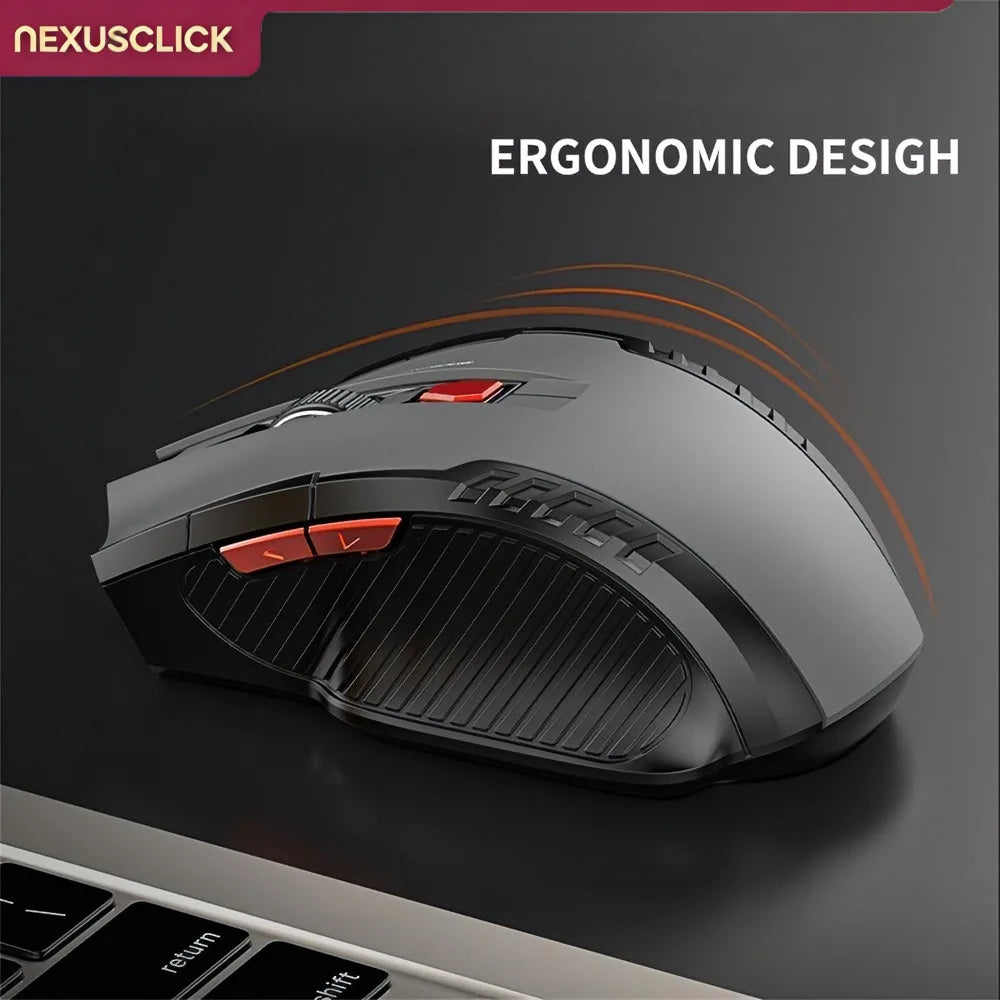NexusClick Wireless Silent Mouse | 2.4G & Bluetooth Dual Mode | 6 Buttons | 1600 DPI | Type-C Rechargeable