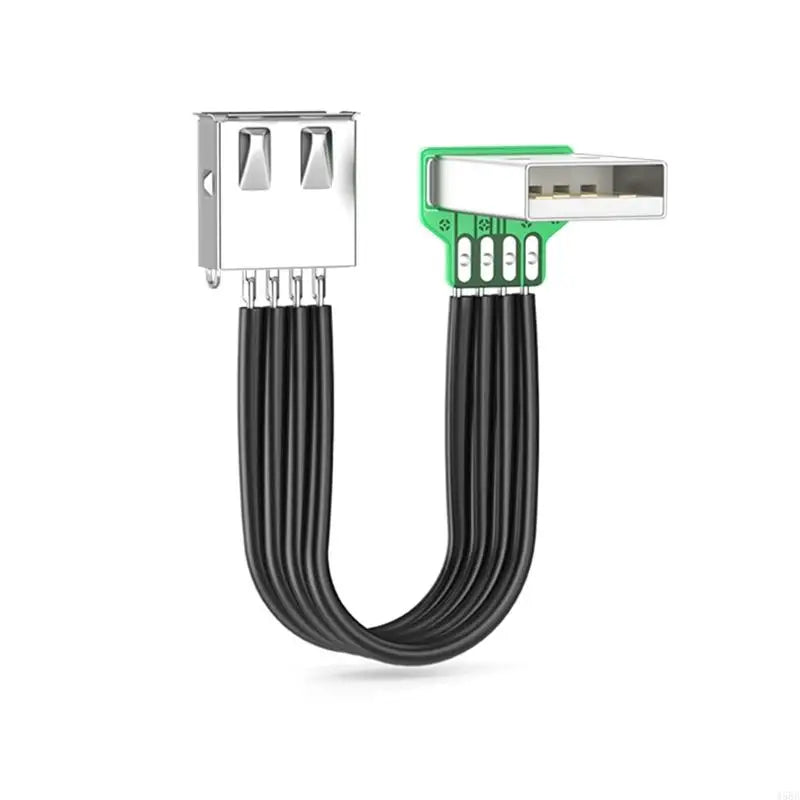 Flat 90° Angled USB 2.0 Extension Cable | Male to Female | Data & Charging | Multiple Lengths