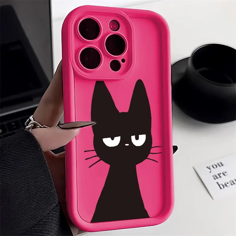 Cute Black Cat iPhone Case | Soft TPU | iPhone 6–17 Pro Max