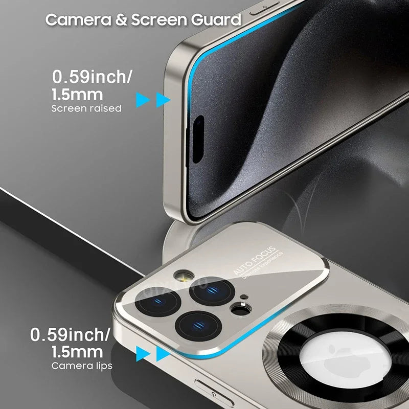 Luxury Titanium Magnetic iPhone Case | MagSafe Compatible | iPhone 11–17 Pro Max