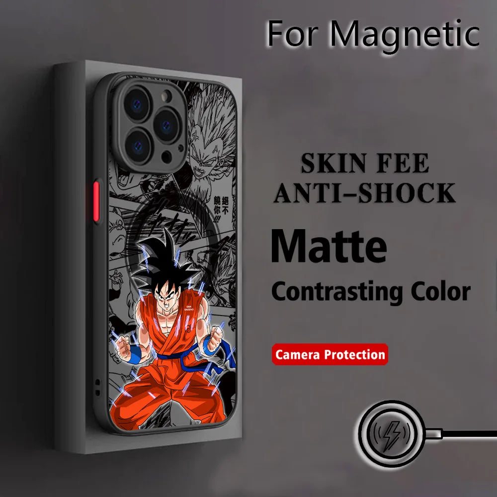 Dragon Ball Goku Magnetic iPhone Case | Matte Back Cover | iPhone 11–17 Pro Max