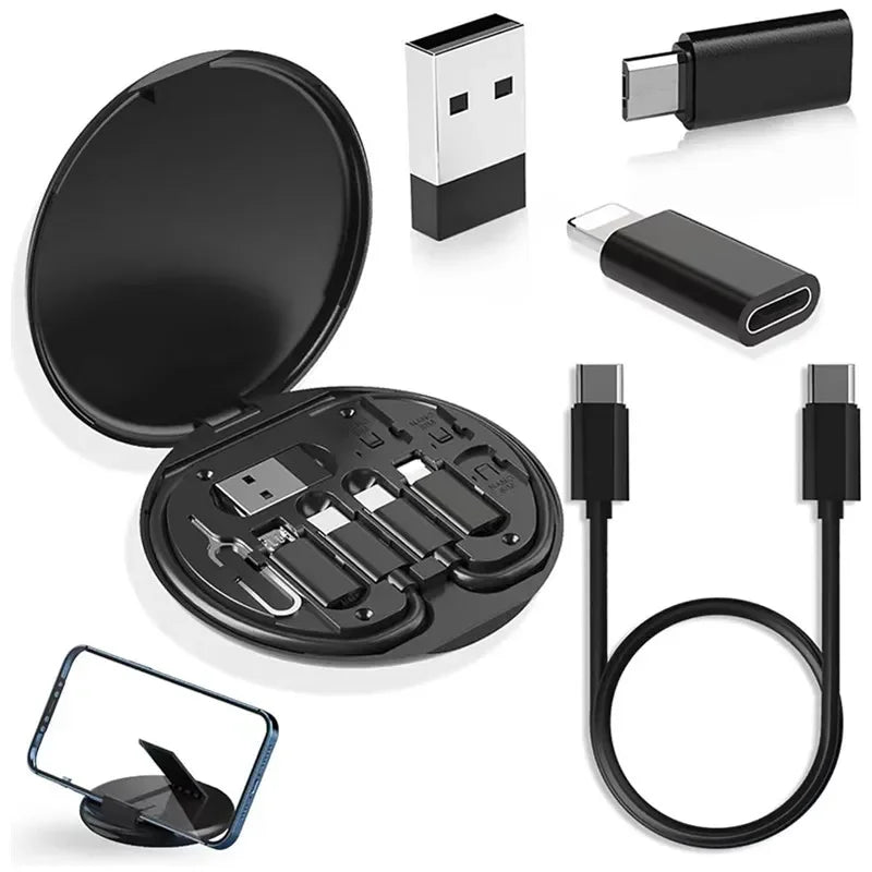 60W Fast Charging Cable Kit | Type-C + Micro USB + Lightning | OTG Adapter | Storage Box Included