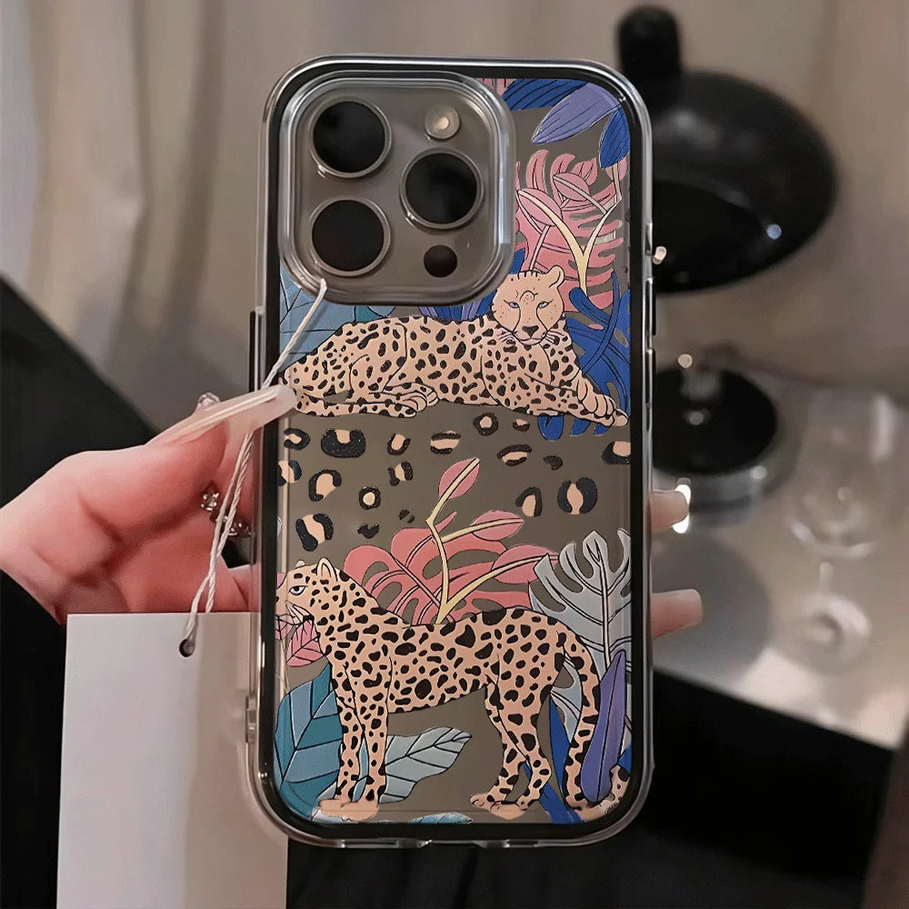 Funda Y2K para Samsung Galaxy | Estampados de leopardo y flores